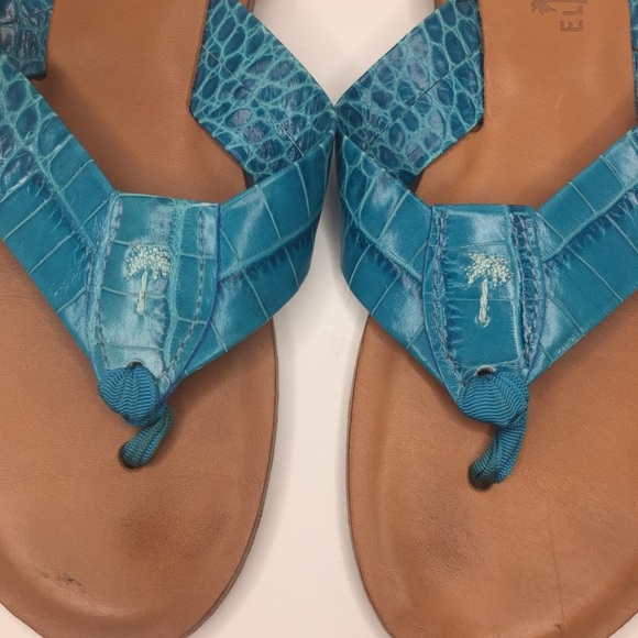 [Eliza B.] Leather Flip Flops/Sandals - Picture 5 of 8